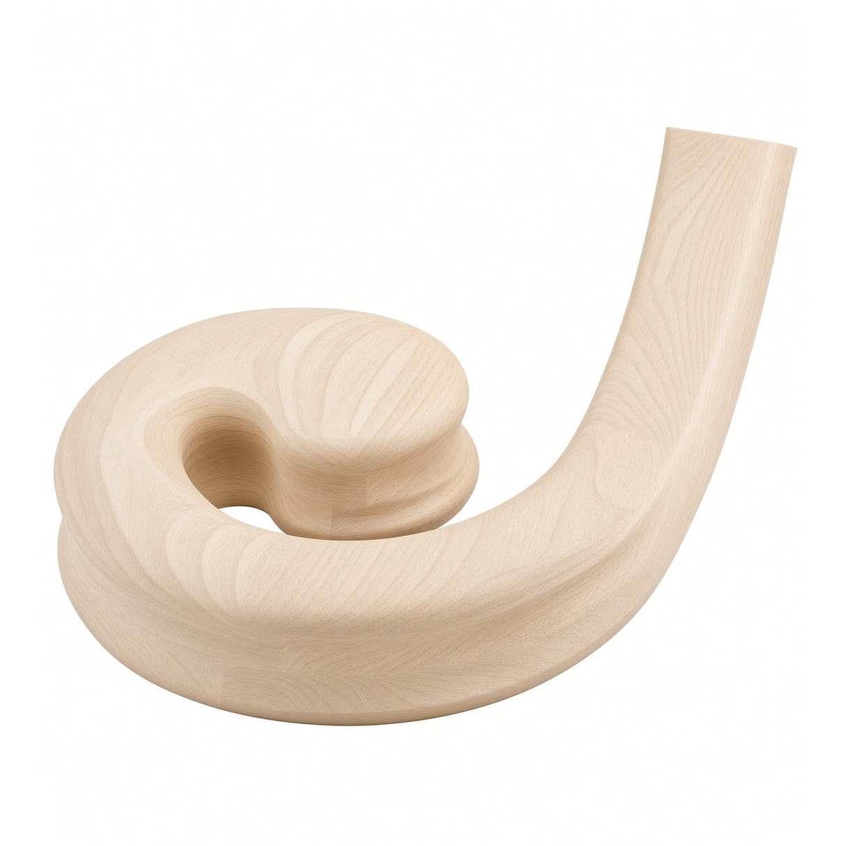 9130 Left Hand Volute for he 9100 Handrail, Hard Maple