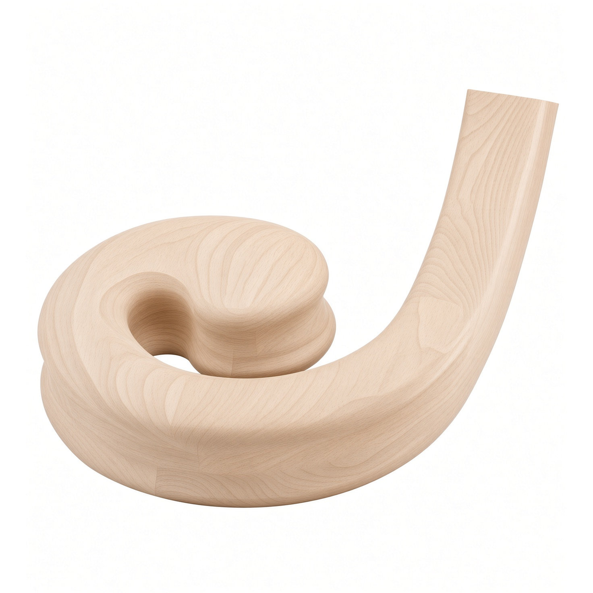 9130 Left Hand Volute for he 9100 Handrail, Soft Maple