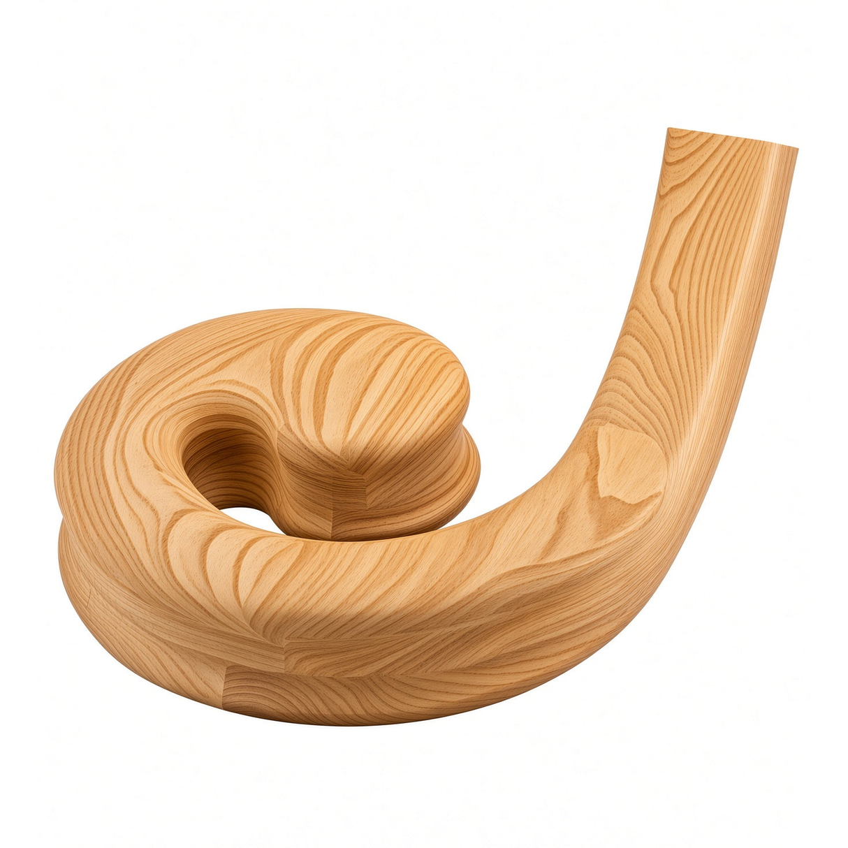 9130 Left Hand Volute for he 9100 Handrail, Yellow Pine