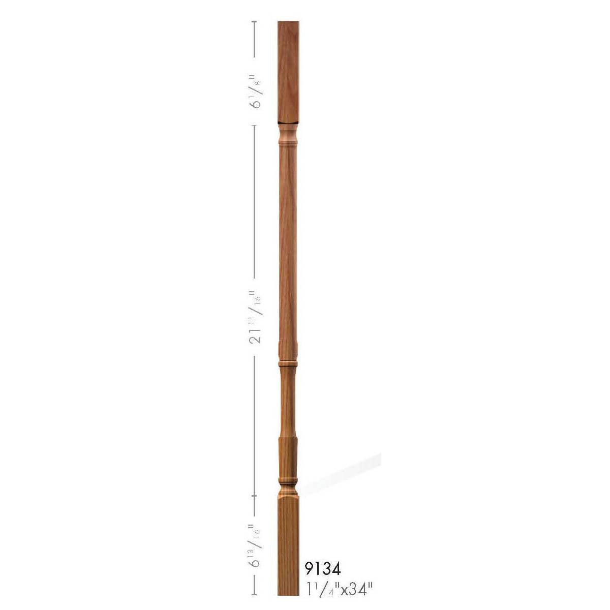 9134 34" Square Top Traditional Elegant Rise Baluster