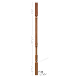 9134 34" Square Top Traditional Elegant Rise Baluster