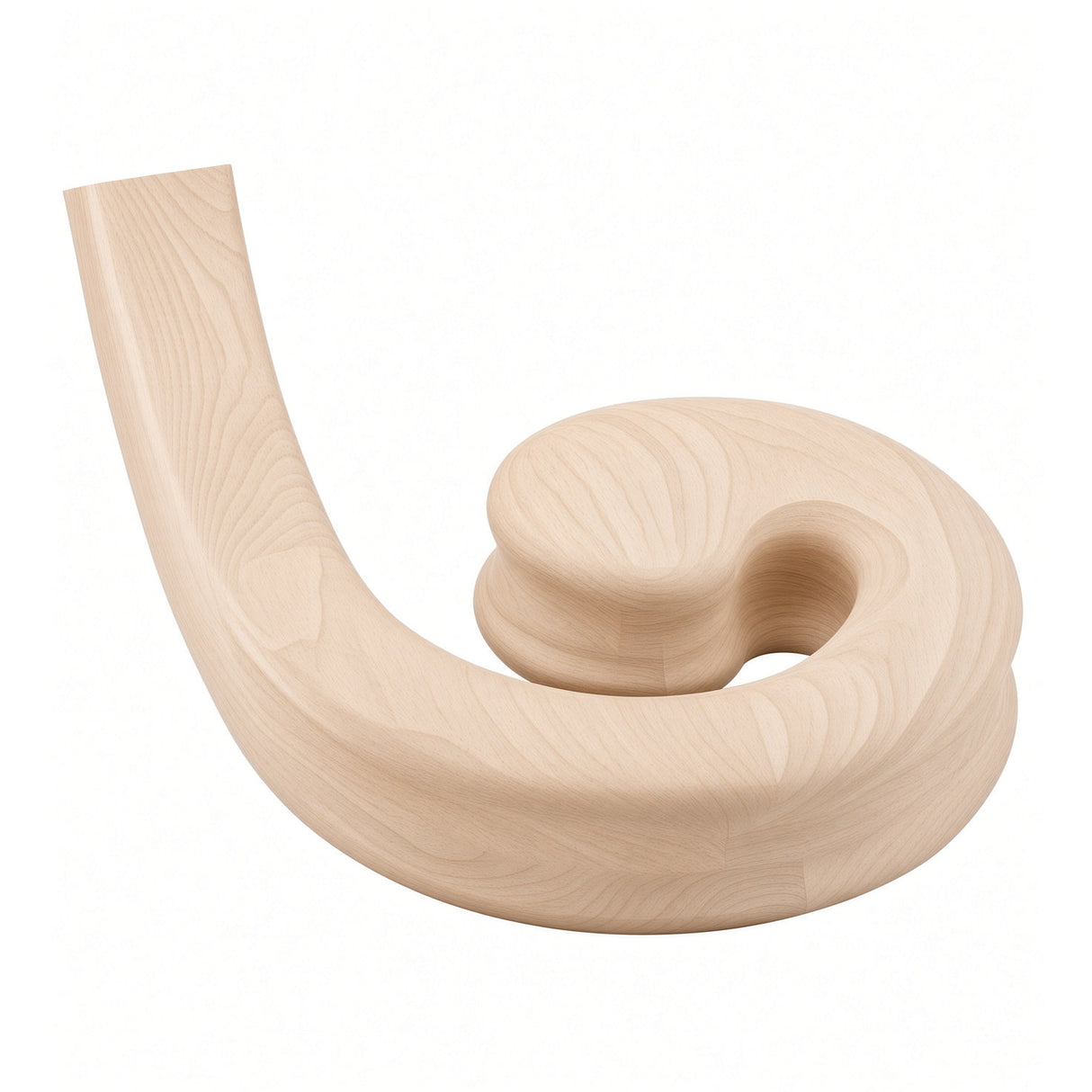 9135 Right Hand Volute for the 9100 Handrail, Soft Maple