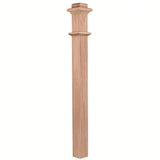 962 (48") or 963 (56") Solid Box Newel Post 3-1/2, Red Oak