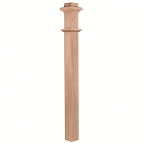 962 (48") or 963 (56") Solid Box Newel Post 3-1/2, Red Oak