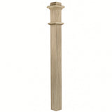 962 (48") or 963 (56") Solid Box Newel Post 3-1/2, White Oak
