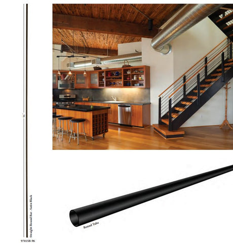 9701 Straight Round Bar 5/8" x 96" Satin Black (3)