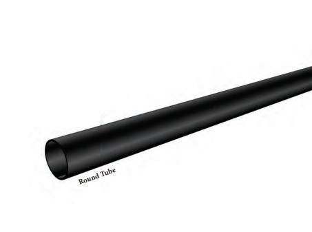 9701 Straight Round Bar 5/8" x 96" Satin Black