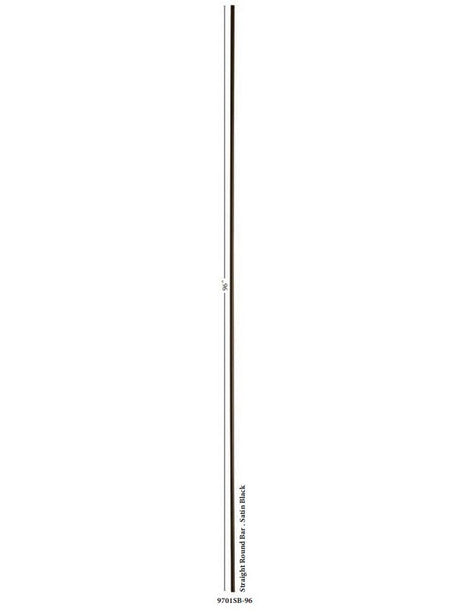 9701 Straight Round Bar 5/8" x 96" Satin Black (4)