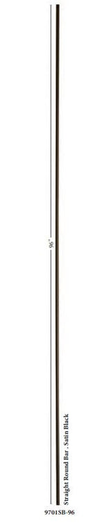 9701 Straight Round Bar 5/8" x 96" Satin Black (4)