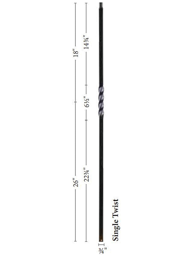 9901TB Single Twist Mega Tubular Steel Baluster