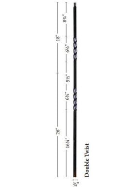 9902TB Mega Double Twist Tubular Steel Baluster