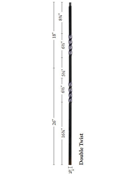 9902TB Mega Double Twist Tubular Steel Baluster