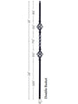 9904TB Mega Double Basket Tubular Steel Baluster