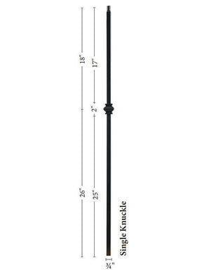 9906TB Single Knuckle Mega Tubular Steel Baluster