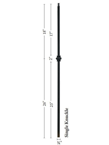 9906TB Single Knuckle Mega Tubular Steel Baluster