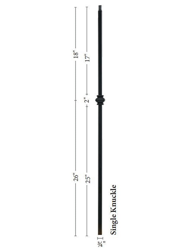 9906TB Single Knuckle Mega Tubular Steel Baluster