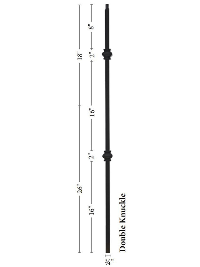 9907TB Double Knuckle Mega Tubular Steel Baluster (9907TB-SB)