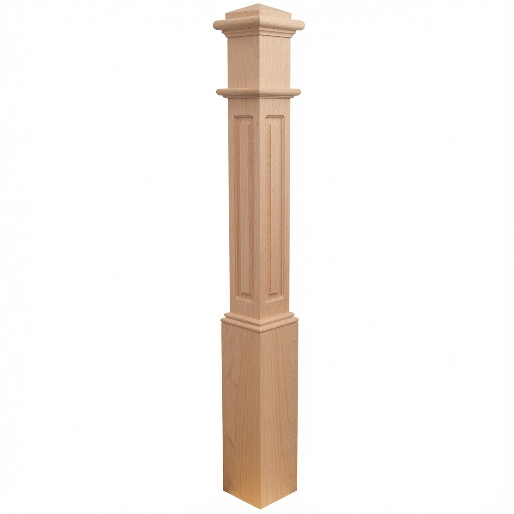 991RSP Raised Panel Box Newel Post - Beech