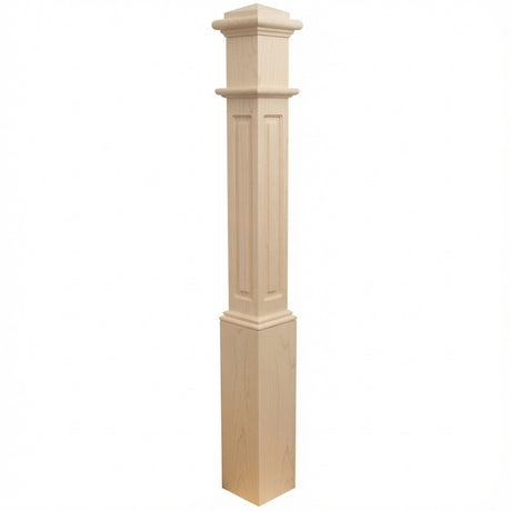 991RSP Raised Panel Box Newel Post - Hard Maple