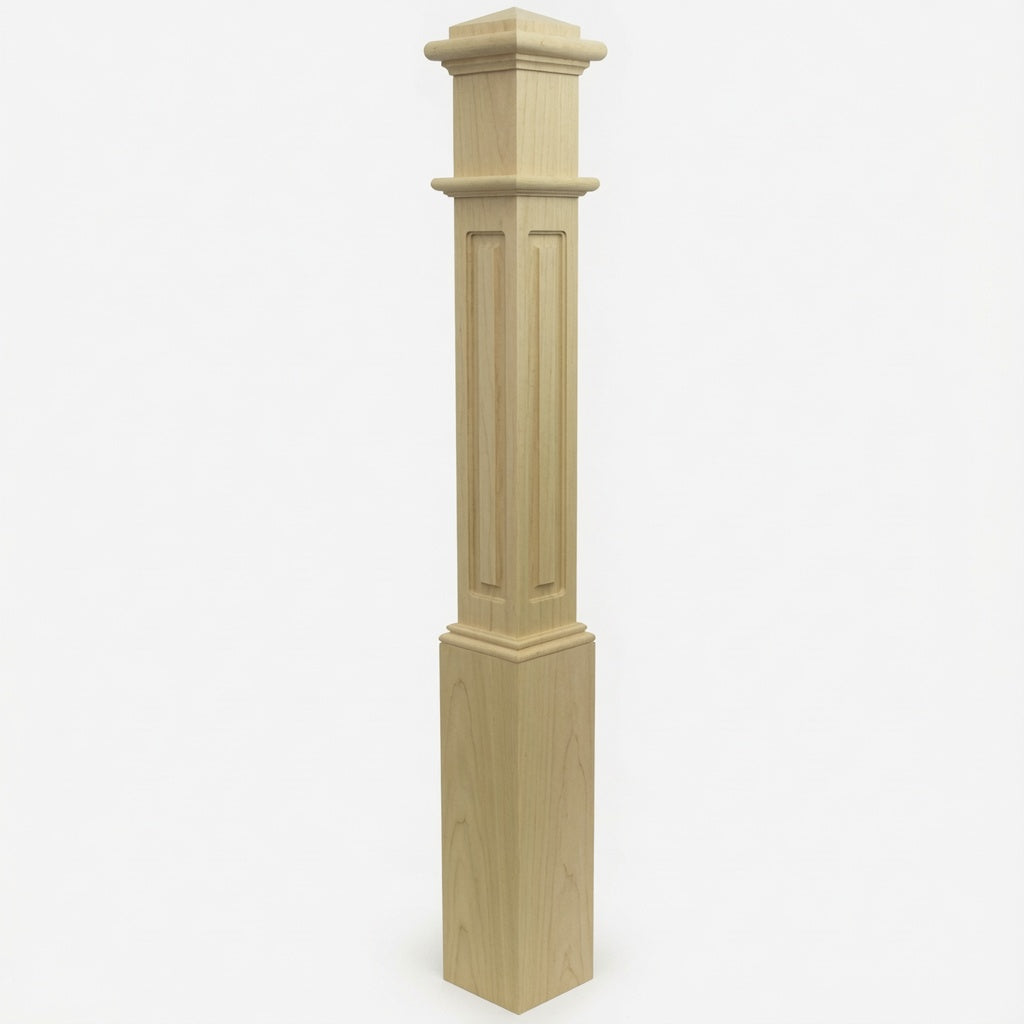 991RSP Raised Panel Box Newel Post - Poplar