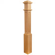 991RSP Raised Panel Box Newel Post - Red Oak