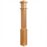 991RSP Raised Panel Box Newel Post - Red Oak