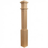 991RSP Raised Panel Box Newel Post - White Oak
