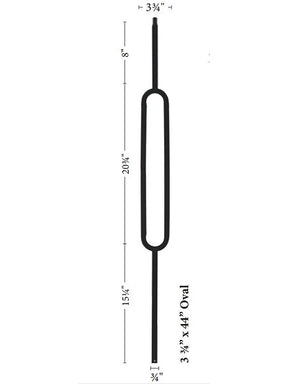 9988CS Mega Oval Contemporary Baluster