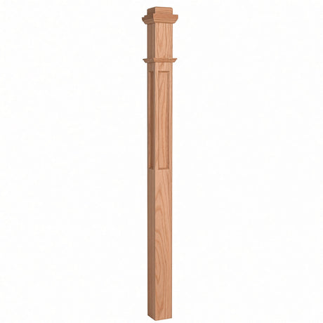 AFP-4075 Actual Flat Panel 3-1/2" Box Newel Post, Alder