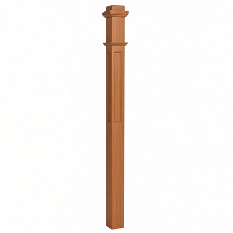 AFP-4075 Actual Flat Panel 3-1/2" Box Newel Post, American Cherry