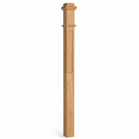 AFP-4075 Actual Flat Panel 3-1/2" Box Newel Post, Ash
