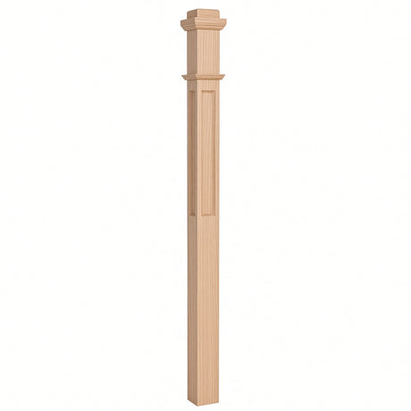 AFP-4075 Actual Flat Panel 3-1/2" Box Newel Post, Beech