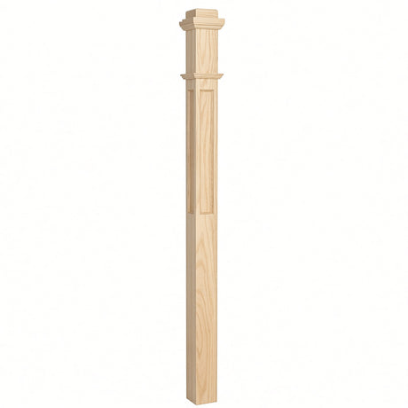 AFP-4075 Actual Flat Panel 3-1/2" Box Newel Post, Birch
