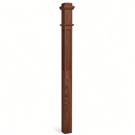 AFP-4075 Actual Flat Panel 3-1/2" Box Newel Post, Brazilian Cherry