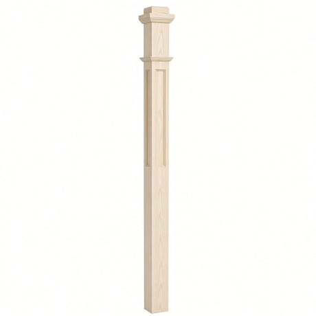 AFP-4075 Actual Flat Panel 3-1/2" Box Newel Post, Hard Maple