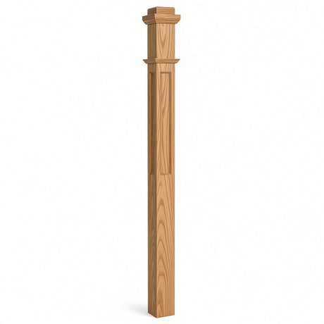 AFP-4075 Actual Flat Panel 3-1/2" Box Newel Post, Hickory
