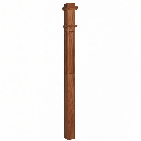 AFP-4075 Actual Flat Panel 3-1/2" Box Newel Post, Mahogany