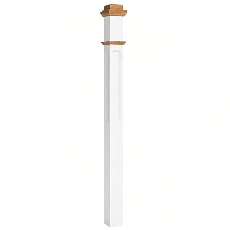 AFP-4075 Actual Flat Panel 3-1/2" Box Newel Post, Primed with Special Species Trim