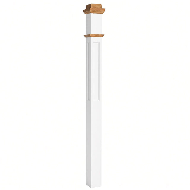 AFP-4075 Actual Flat Panel 3-1/2" Box Newel Post, Primed with Special Species Trim