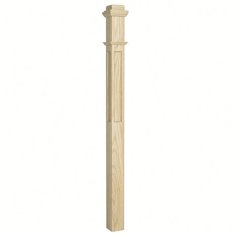 AFP-4075 Actual Flat Panel 3-1/2" Box Newel Post, Poplar