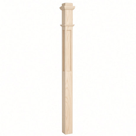 AFP-4075 Actual Flat Panel 3-1/2" Box Newel Post, Soft Maple