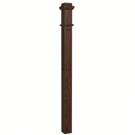 AFP-4075 Actual Flat Panel 3-1/2" Box Newel Post, Walnut