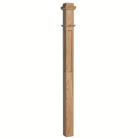 AFP-4075 Actual Flat Panel 3-1/2" Box Newel Post, White Oak