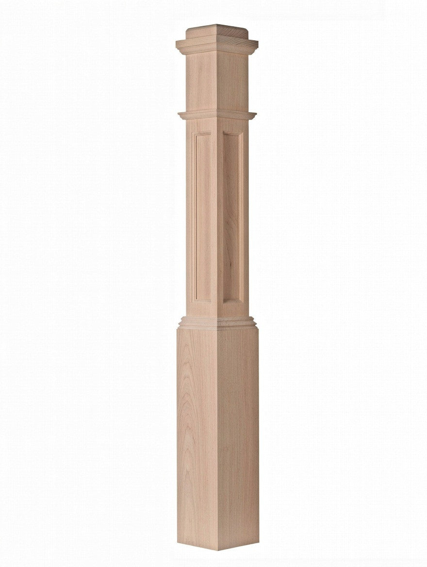 AFP-4091 Actual Flat Panel Box Newel Post, Beech
