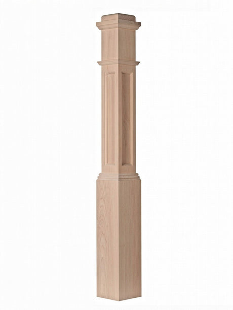 AFP-4091 Actual Flat Panel Box Newel Post, Beech