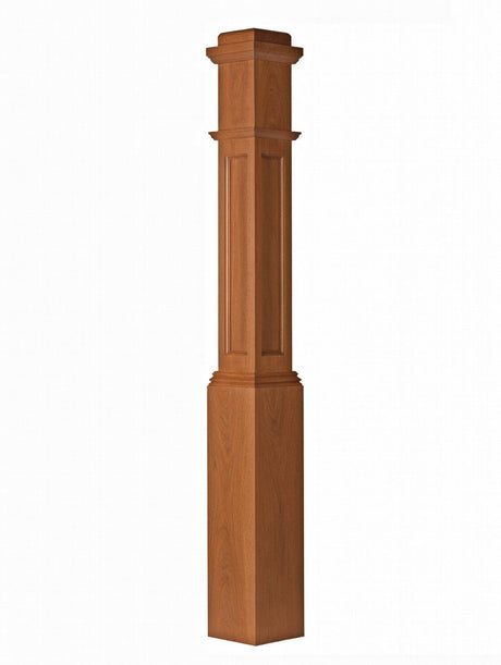AFP-4091 Actual Flat Panel Box Newel Post, American Cherry