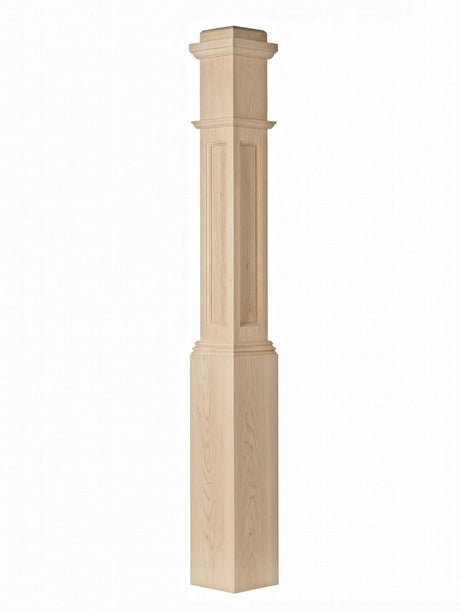AFP-4091 Actual Flat Panel Box Newel Post, Hard Maple