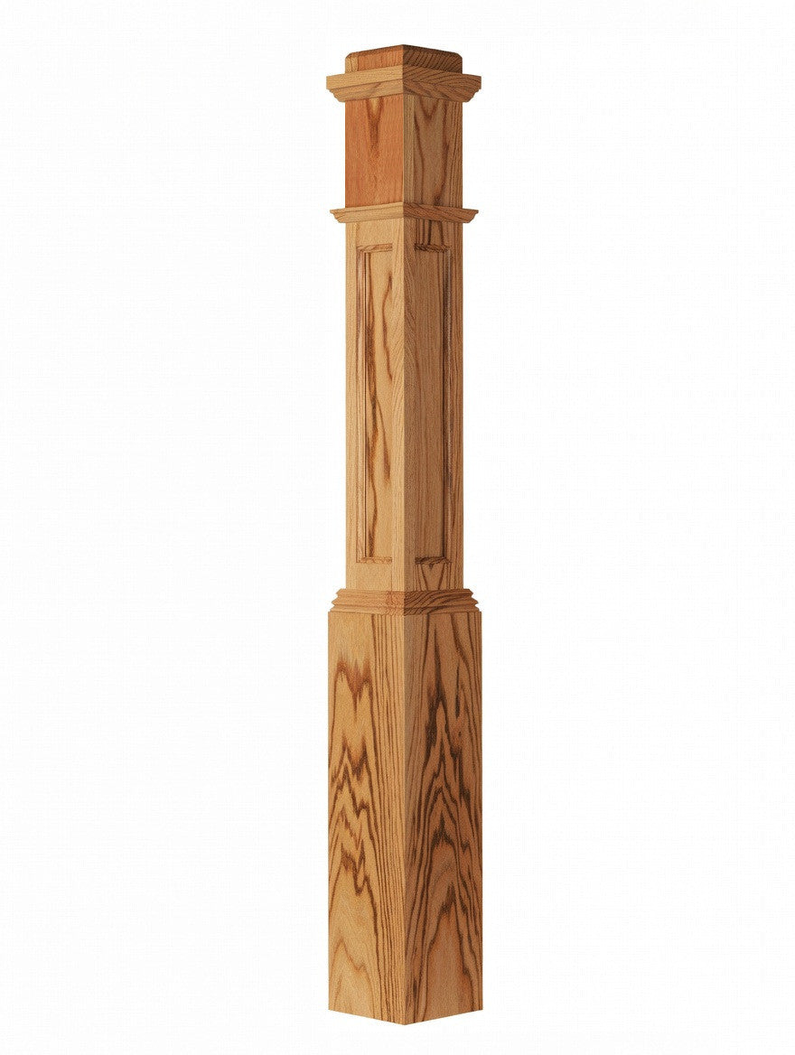 AFP-4091 Actual Flat Panel Box Newel Post, Hickory