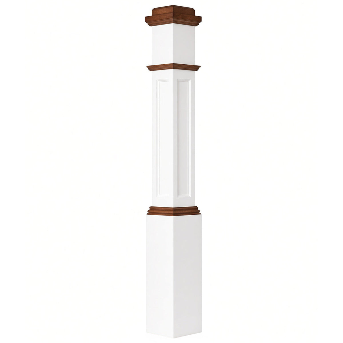 AFP-4091-PSST Actual Flat Panel Box Newel Post, Primed with Special Species Trim