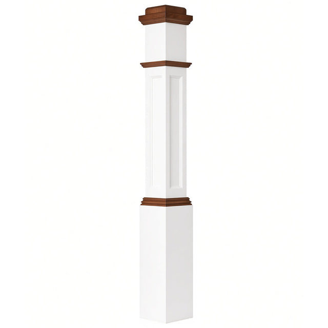 AFP-4091-PSST Actual Flat Panel Box Newel Post, Primed with Special Species Trim